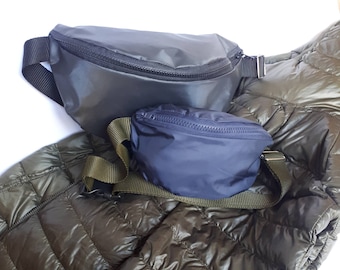 Waterproof bum bag, XL Waist bag, Water resistant bum bag, Waterproof belt bag, Handmade bum bag, Blue fanny pack, Black bum bag