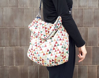 Fabric crossbody bag. Boho tote bag. Print Fabric Bag with a Zip, handmade shoulder bag. Adjustable strap tote bagHandgefertigte Stofftasche