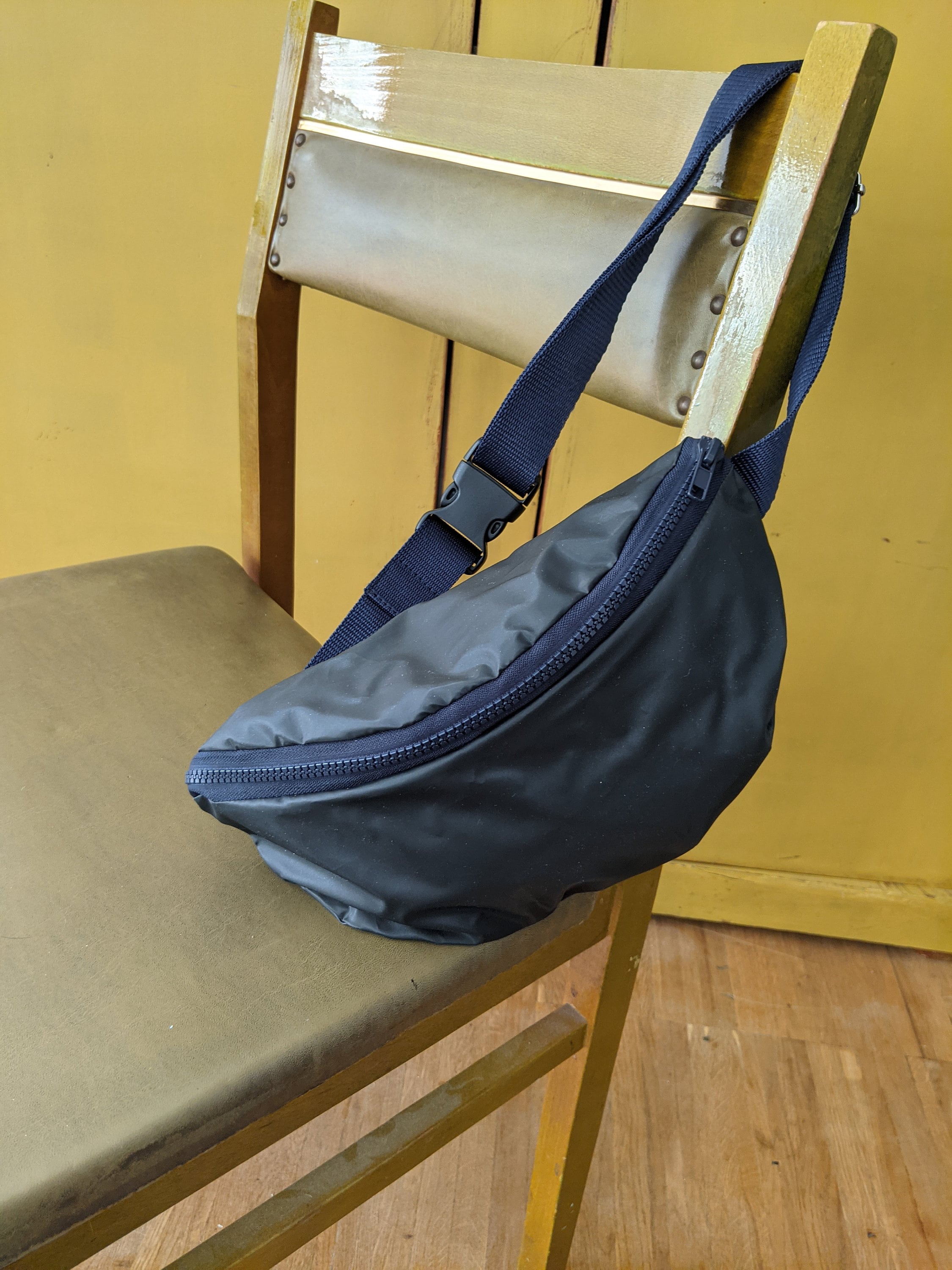 Black Waterproof Bum Bag, Rain Waist Bag, Black Bum Bag, Black Belt Bag, Handmade Bum Bag