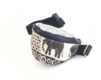 Elephant bum bag, Cotton belt bag, Handmade bum bag, fabric fanny pack, African bumbag, Fun print bag, Elephant bag, Crossbody bag