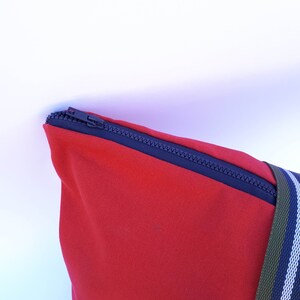 Red sports bag, Red gym bag, Large bag, Handmade fabric bag, Red yoga bag, Womens bag, Tote bag with a zipper, Red shopping bag, Roomy bag image 5