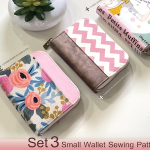 Wallet Pattern Bundle,Card Wallet With Zipper Pattern,Mini Zipper wallet pattern,Womens Wallet Sewing Patterns,PDF Wallet Pattern,DIY Gift