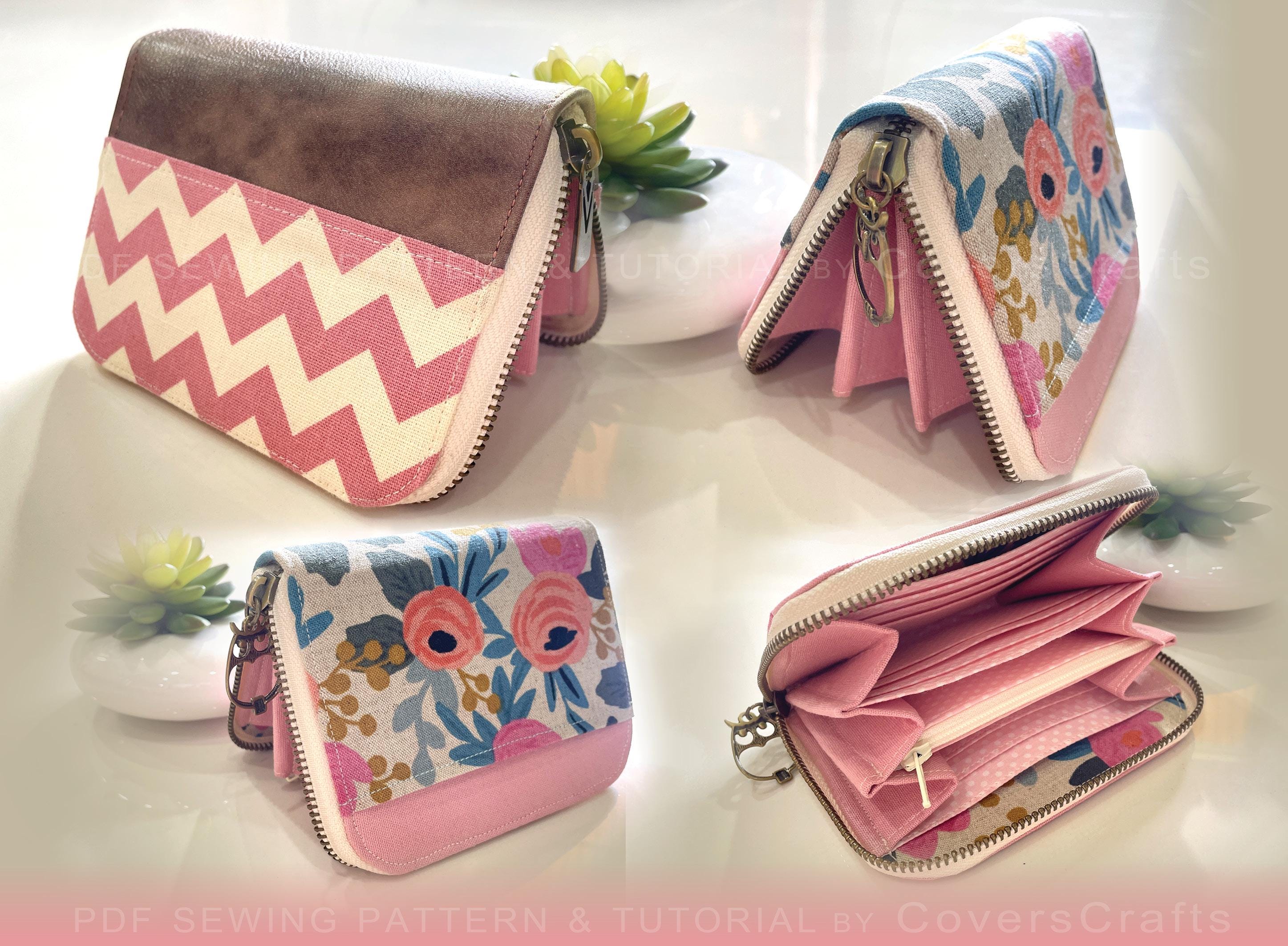 Wallet Pattern Bundle,card Wallet With Zipper Pattern,mini Zipper ...