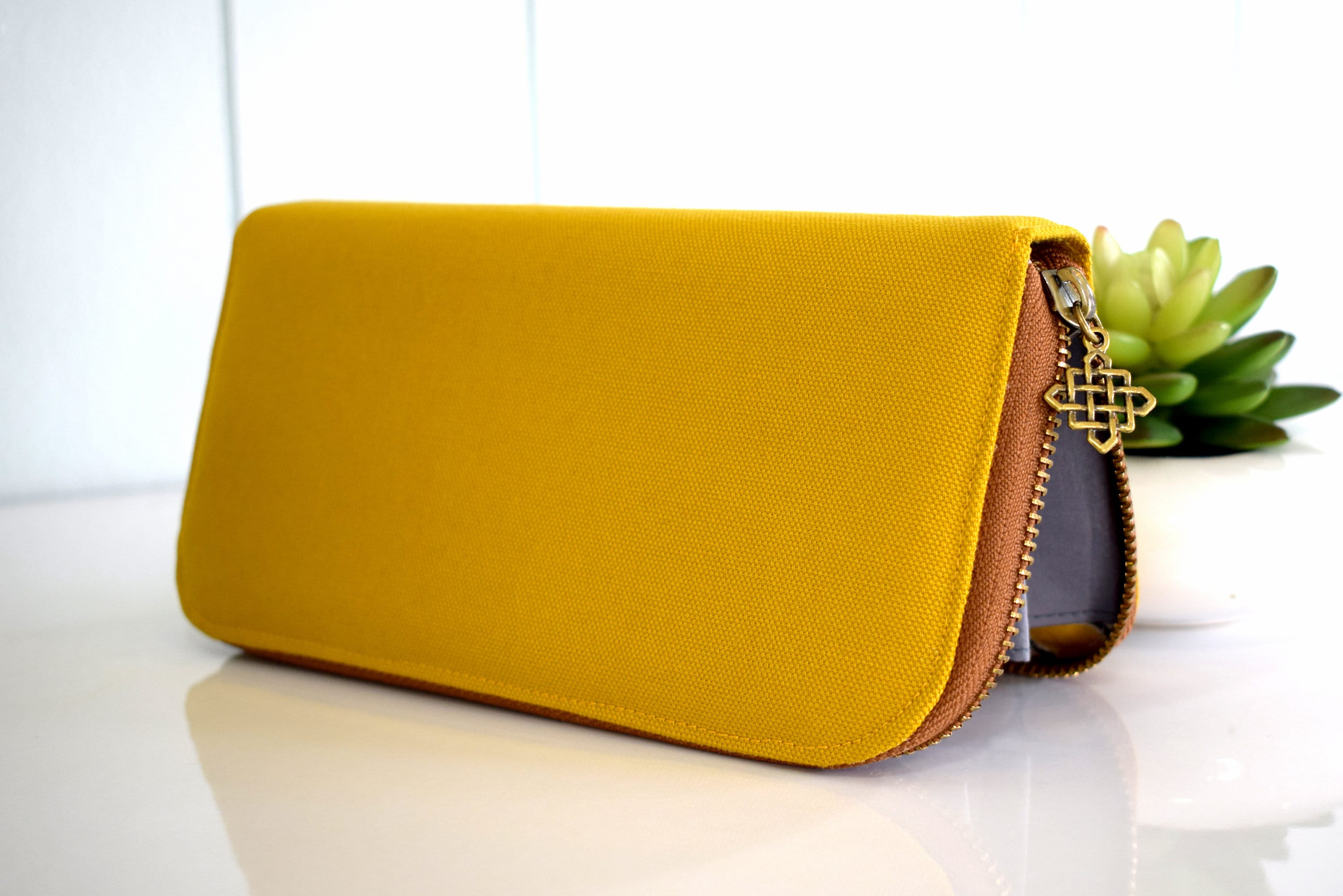 VEGAN WALLET Womens Wallet on solid mustard yellow Classic Etsy