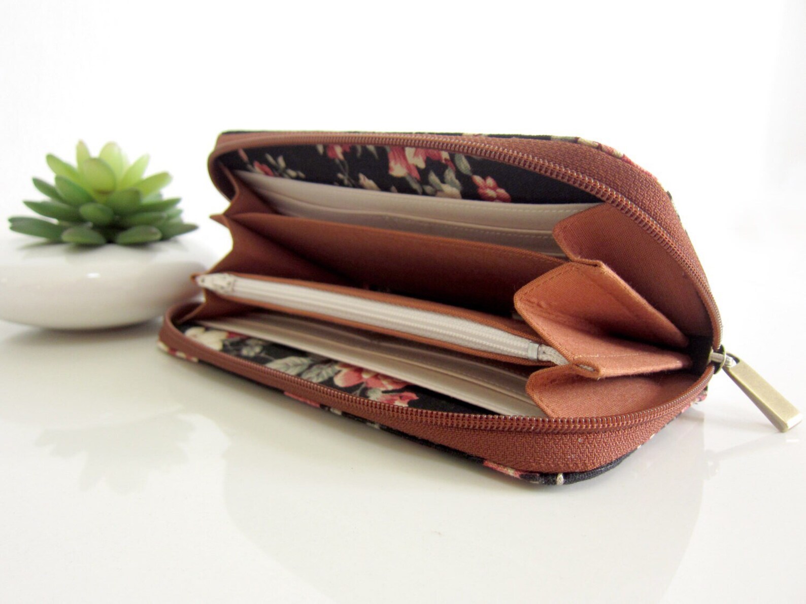 VEGAN WOMEN'S WALLET Fabric Wallet Handmade Zipper Etsy