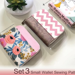 Wallet Pattern Bundle,Card Wallet With Zipper Pattern,Mini Zipper wallet pattern,Womens Wallet Sewing Patterns,PDF Wallet Pattern,DIY Gift