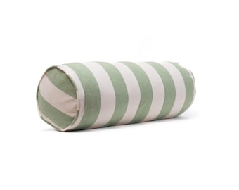 Bolster Cushion in Green Stripe