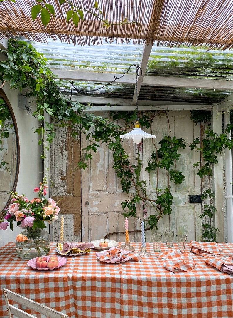 Linen Tablecloth in Marmalade image 2