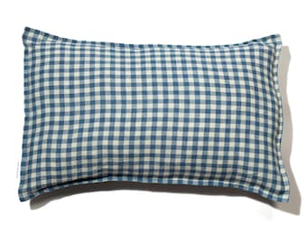 SALE Gingham Linen Pillowcase in 'Newlyn'