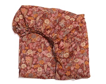 Fitted Sheet made with Liberty Fabric  'Ciara Metallic'