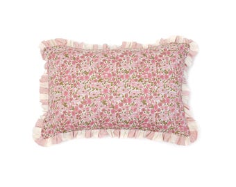 Cushion made from Liberty fabric 'Poppy and Daisy Pink'
