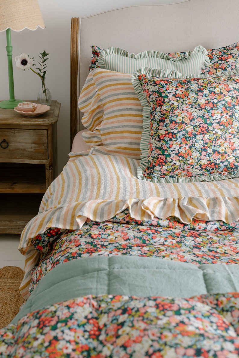 Bedding Set Made With Liberty Fabric 'thorpe Green' - Etsy