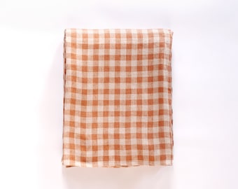 Linen Tablecloth in Rose Gingham