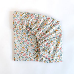 Fitted Sheet made with Liberty Fabric  'Betsy Grey'