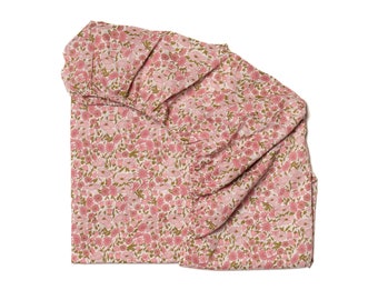 Fitted Sheet made with Liberty Fabric  'Poppy and Daisy Pink'