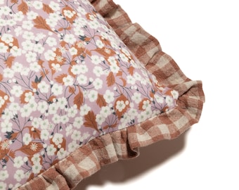 Linen Cushion made with Organic Liberty fabric 'Mitsi'