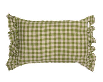 Ruffle Pillowcase - Granny Smith