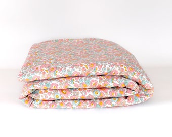 Bedding set made with  Liberty fabric 'Betsy Pink'
