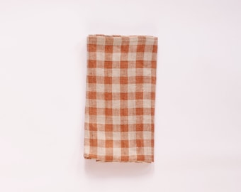 Set of x2 Linen Napkin in Rose Gingham