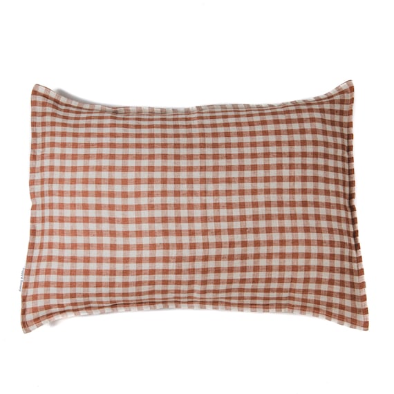 Gingham Linen Pillowcase in 'pink Clay' Etsy