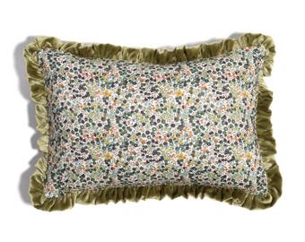 Velvet Cushion made from Liberty fabric 'Wiltshire'