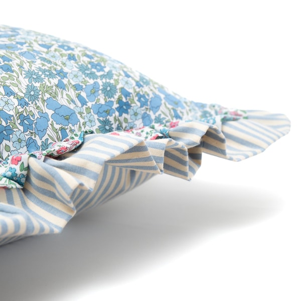 Double Ruffle Cushion made from Liberty fabrics