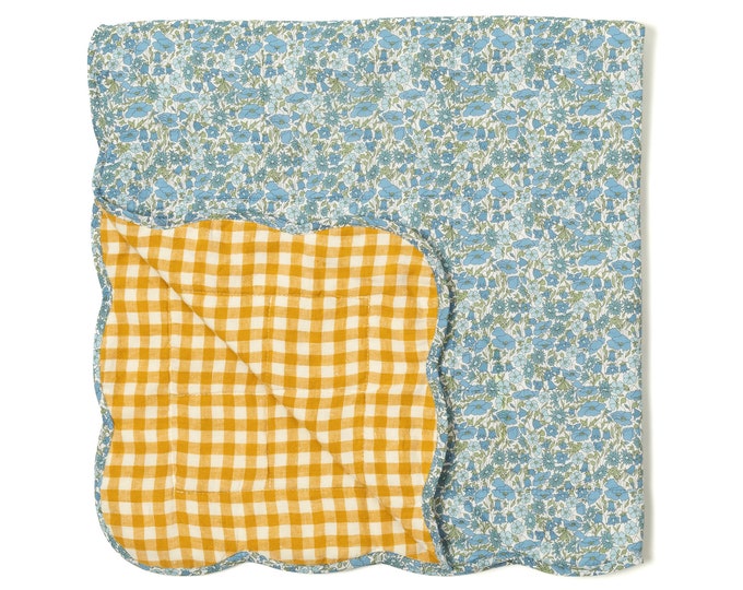Featured listing image: Quilt made from Liberty fabric 'Poppy and Daisy'