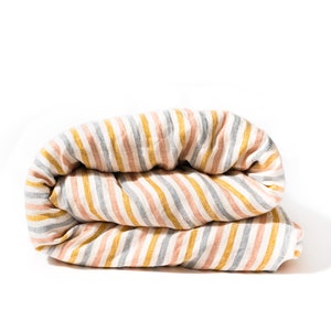 Linen Bedding Set in 'Seaside Stripe'