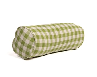 Linen Bolster Cushion in Granny Smith