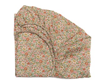 Fitted Sheet made with Liberty Fabric  'Theresa Green'