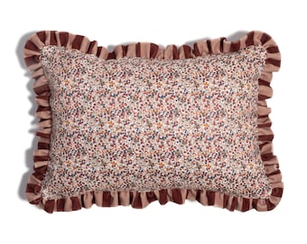 Velvet Cushion made from Liberty fabric 'Wiltshire Bud'