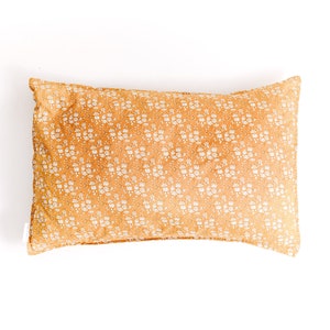 Pillowcase made with Liberty Fabric 'Capel Mustard'