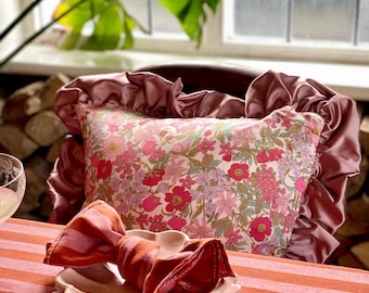 Ruffle Cushion made with Liberty Fabric - Clarabel'