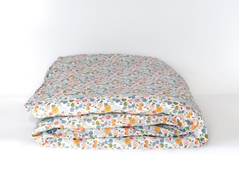 Bedding made with Liberty Fabric 'Betsy Grey'