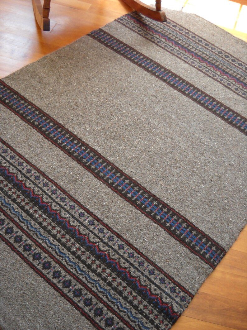 Handwoven Wool Rug Large Flat Weave Rug Heather Brown Etsy