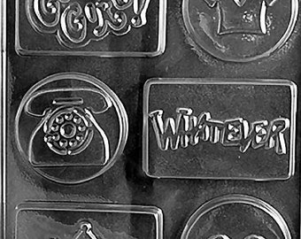 Girl/Woman Cool Diva Soap/Chocolate Mold Dim 2 1/2 diam, 2 1/4 x 3 3/8 x 1/2 d Weight: 1.6 oz. Item No. K116