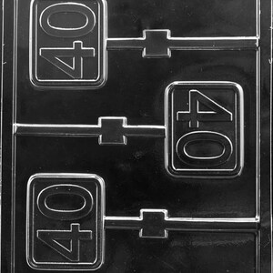 Birthday 40 Square Plain Lolly Dim 2 3/4” x 2 1/4” x 3/8 deepWeight: 1.8Item No. L060