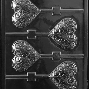 Valentine Heart Swirl Lolly Dim 2 7/8 x 2 1/2 x 1/2 deep Weight: 1.2 Item No. V177