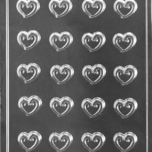 Valentine Heart Swirl Toppers Dim 1 x 1 1/8 x 1/4 deep Weight: .1 Item No. V181