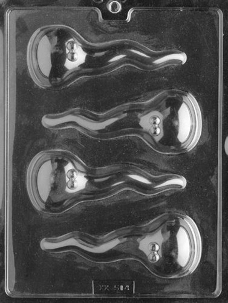 Adult Happy Sperm Chocolate Mold 5-1/4 x 2-1/4 x 1-1/8 deep XX514 image 1