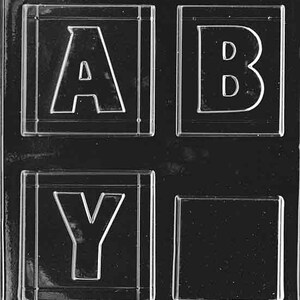 Può includere: Uno stampo in plastica trasparente per realizzare lettere di cioccolato. Lo stampo ha quattro sezioni, ciascuna con una lettera diversa: A, B, Y e uno spazio vuoto. Lo stampo è etichettato "Life of the Party-08".