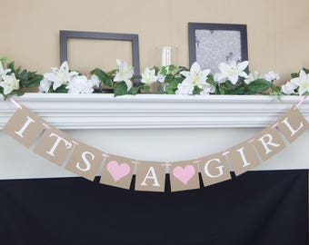 Baby Girl Banner Rustic Baby Shower Decorations Girl Baby Etsy Baby Girl Banner Rustic Baby Shower Decorations Girl Baby Etsy