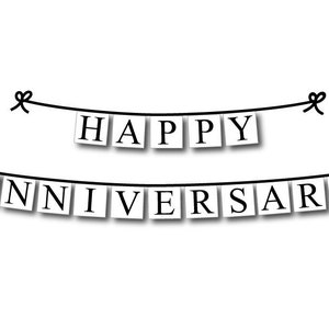 PRINTABLE happy anniversary banner, printable party decorations, anniversary decorations, 50th anniversary, diy anniversary party decor