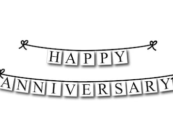PRINTABLE happy anniversary banner, printable party decorations, anniversary decorations, 50th anniversary, diy anniversary party decor