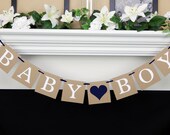 Baby Boy Banner Rustic Baby Shower Decorations Navy Blue Its A
