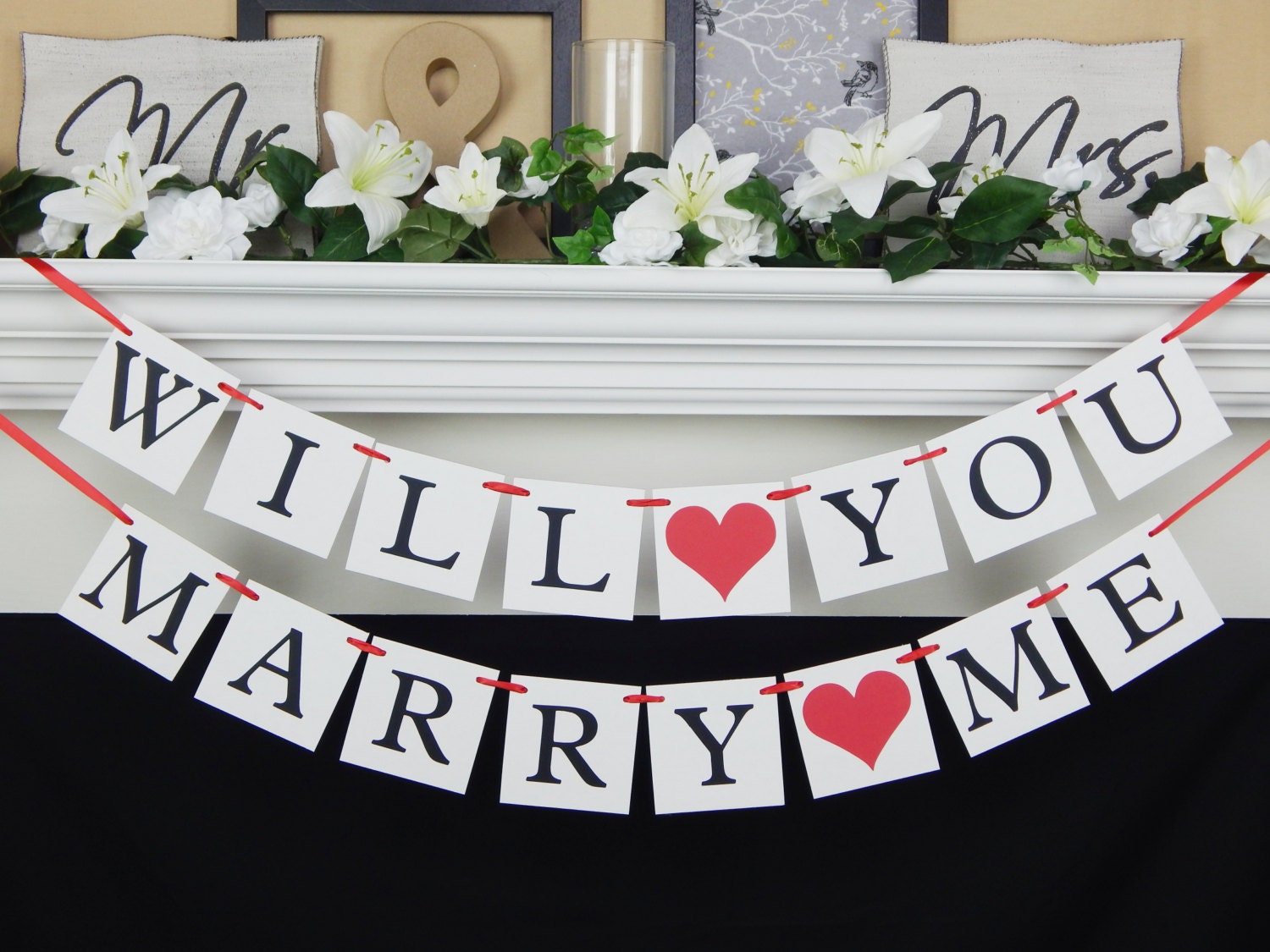 Will You Marry Me Banner Marriage Proposal Sign Surprise Etsy