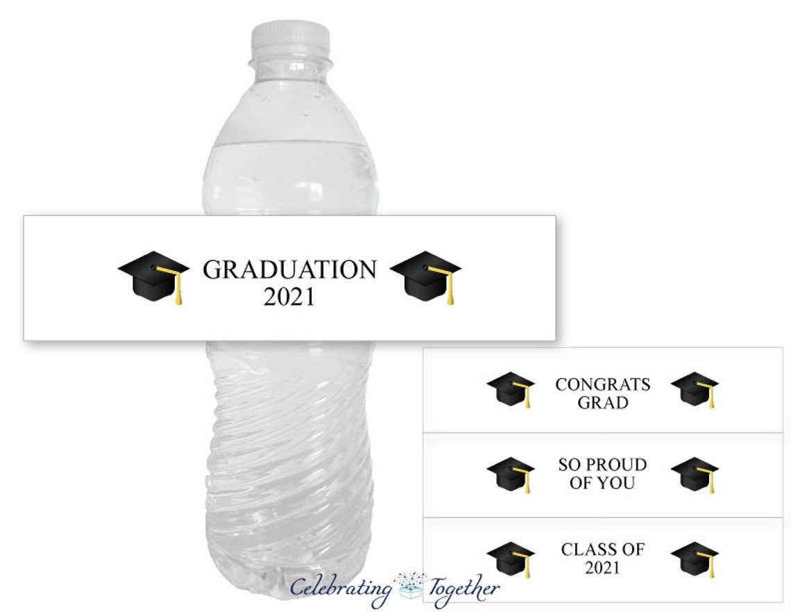 Printable Graduation Water Bottle Labels Graduation Party Etsy