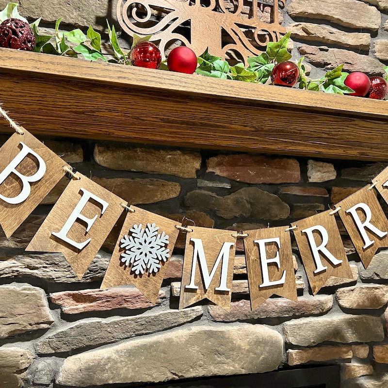 Merry Christmas Banner - Etsy