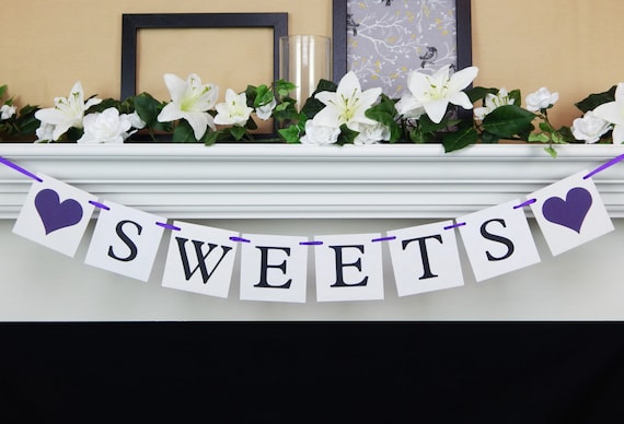 Sweets banner, dessert table banner, dessert bar banner, sweets table sign, dessert table decor, wedding banner, bridal shower desserts sign Il_570xn