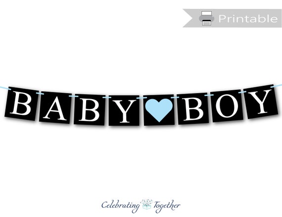 Baby Boy Chalk Inspired Baby Shower Printed Banner Indoor Outdoor Baby Boy Chalk Inspired Banner